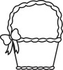 Clip Art Image Of A Black And White Easter Basket Coloring Page