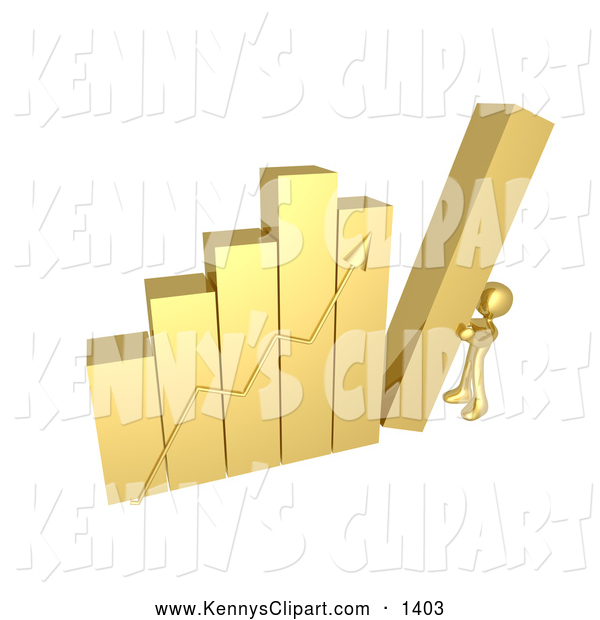 Clip Art Of A Busy Silver Person Pushing Up The Last Column On A Bar