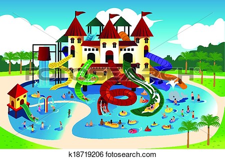 Clip Art   People Going To Water Park  Fotosearch   Search Clipart