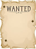 Clipart   Blank Wanted Outlaw Poster  Stock Illustration Gg57093218