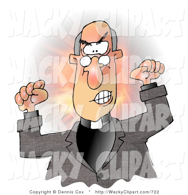 Clipart Of An Angry Bald Preacher Throwing A Fit In Church By Djart