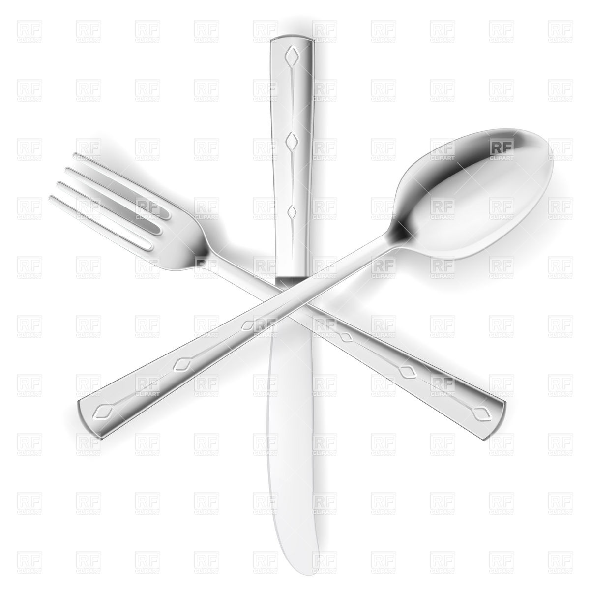 Crossed Fork Spoon And Knife 6904 Objects Download Royalty Free    