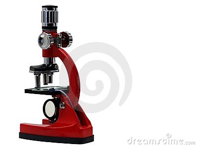 Fire Engine Red Microscope Isolated On A White Background 