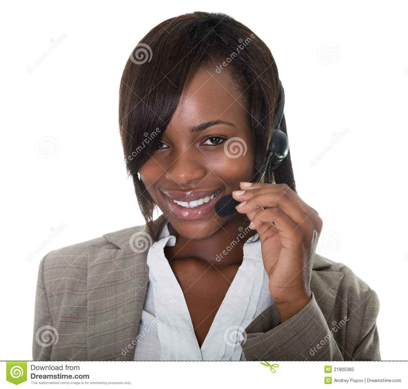 Happy African American Telemarketing Consultant Royalty Free Stock