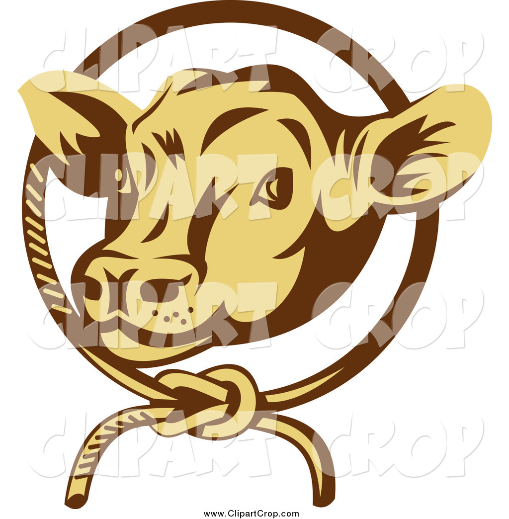 Larger Preview  Clip Art Of A Cow Face In A Rope Circle By Patrimonio