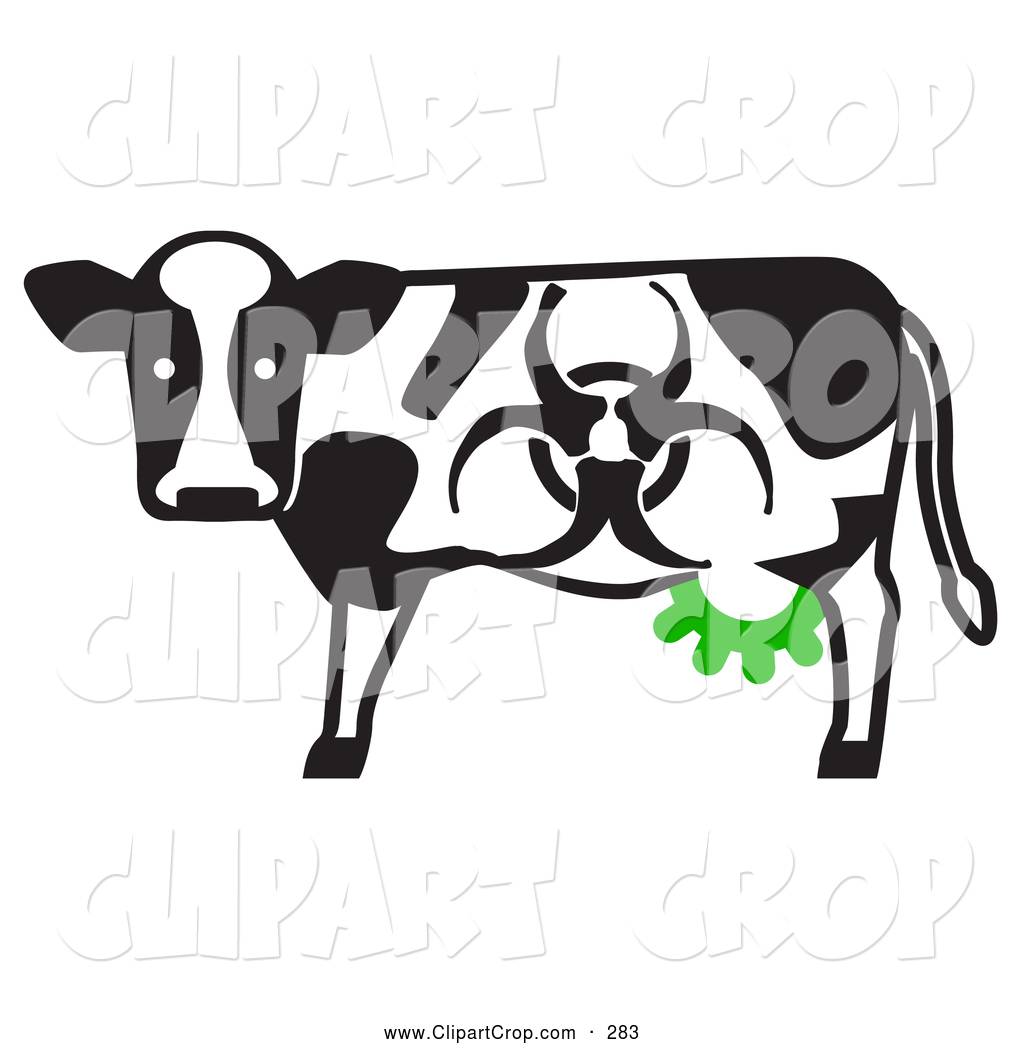 Larger Preview  Clip Art Vector Of A Dangerous Toxic Dairy Cow With A