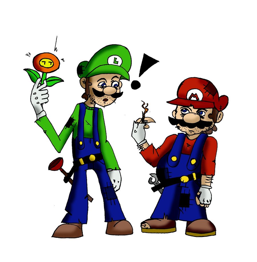 Mario And Luigi   Colored By Multimouths On Deviantart