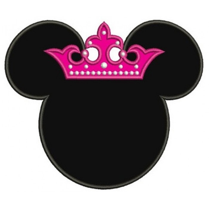 Princess Minnie Mouse Ears Applique Machine Embroidery Digitized
