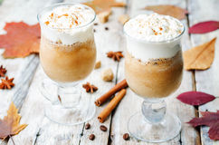 Pumpkin Spice Frappuccino With Whipped Cream Stock Photos