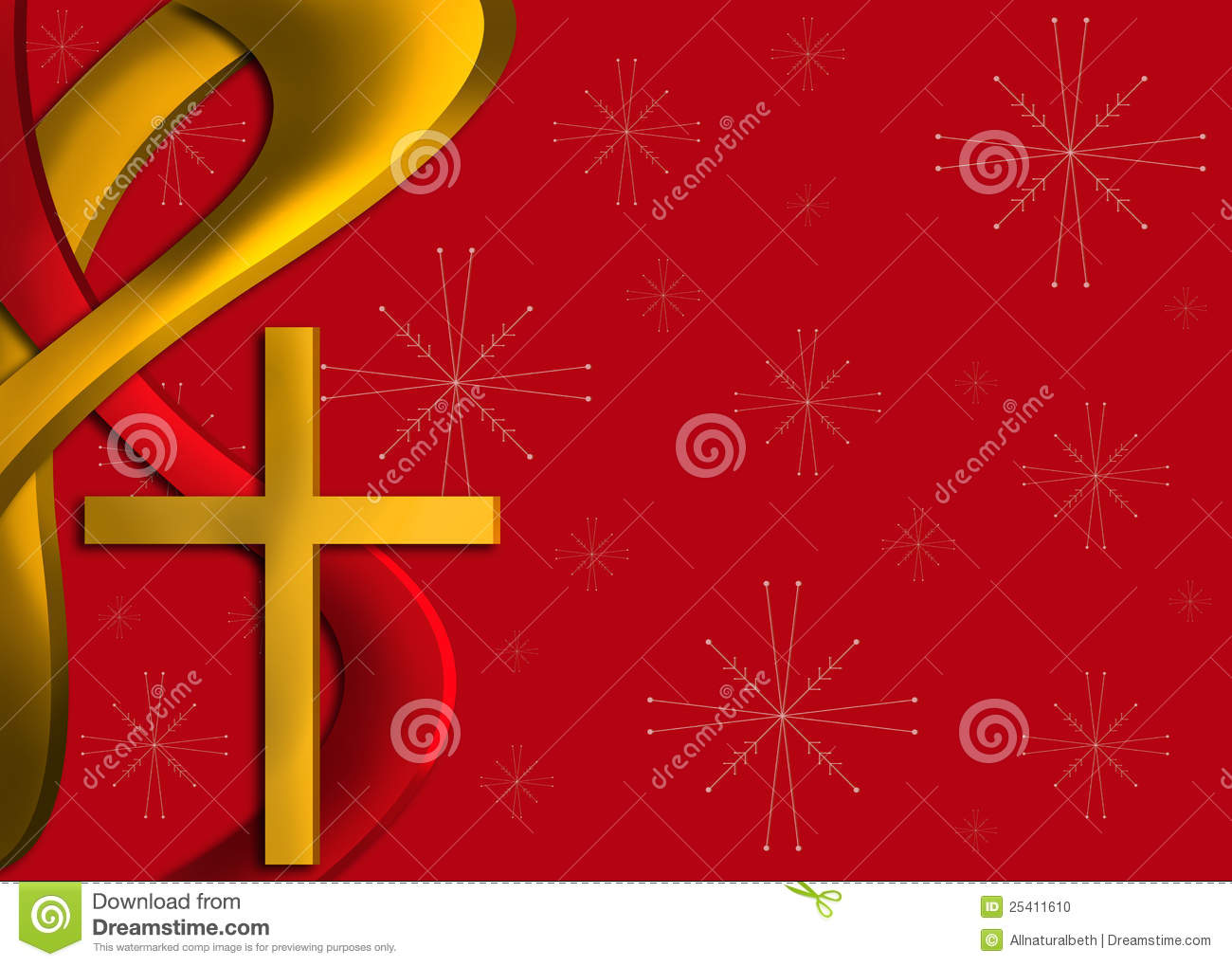 Religious Christmas Background With A Cross And Snowflakes Mr No Pr No