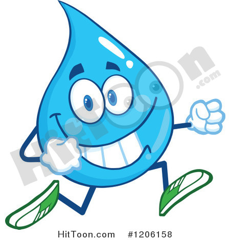 Water Drop Clipart  1206158  Happy Blue Water Drop Running By Hit Toon