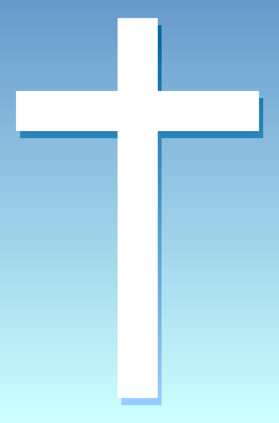 White Christian Cross Against Blue Background   Free Christian Symbol