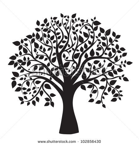 Black Tree Silhouette Isolated