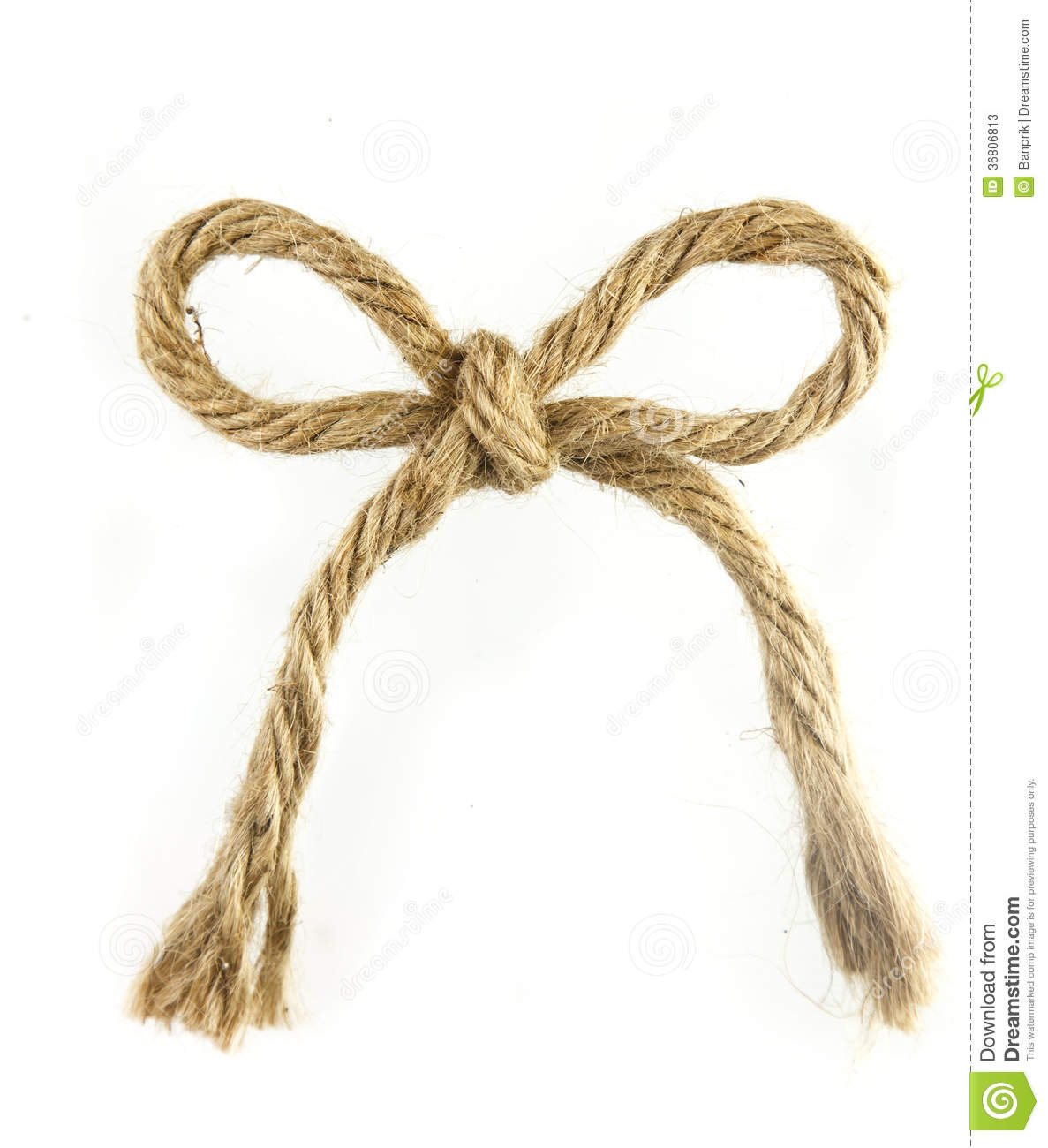 Brown Beautiful Rope Bow Isolated On White Stock Photos   Image    