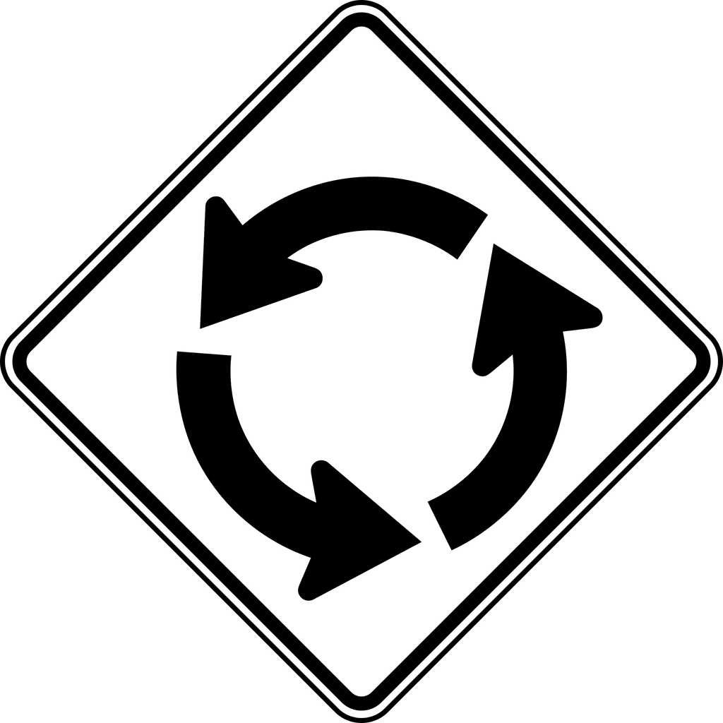 Circular Intersection Black And White   Clipart Etc