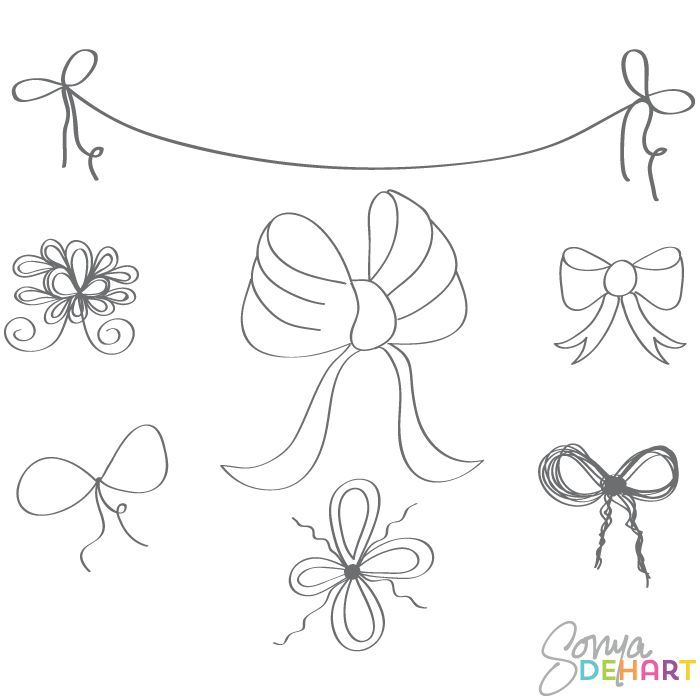 Clip Art Doodle Bows And Ribbons   Doodle   Draw   Pinterest
