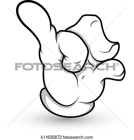 Clipart   Cartoon Hand Finger Pointing Pinch  Fotosearch   Search Clip