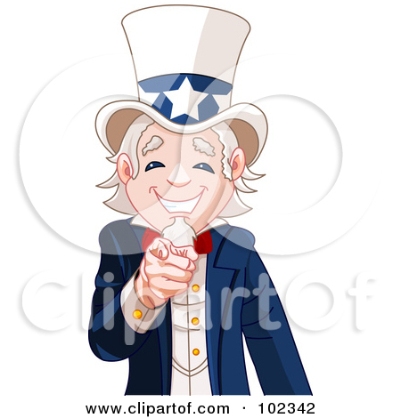 Clipart Illustration Of A Friendly Uncle Sam Smiling And Pointing Out