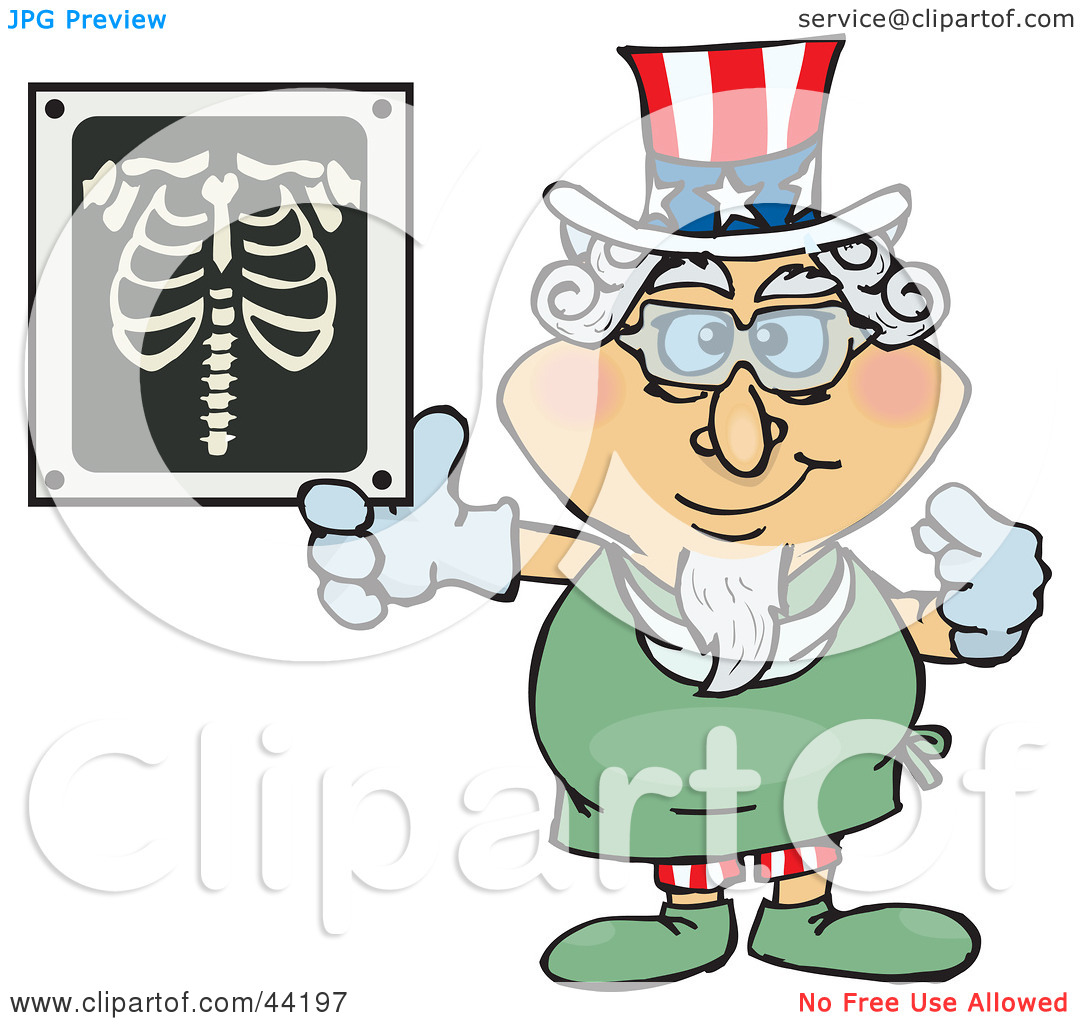 Clipart Illustration Of An American Uncle Sam Radiologist Pointing To