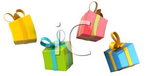 Clipart Image Of Four Wrapped Christmas Presents