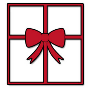 Clipart Of A Window With A Big Red Bow  This Image Shows A Four    