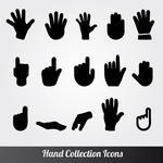 Collection Different Hands Gestures Signals And Signs Vector Icon Set