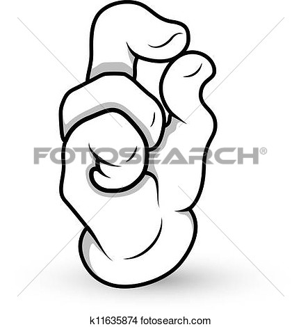 Conceptual Design Art Of Cartoon Hand Finger Pinch Vector Illustration