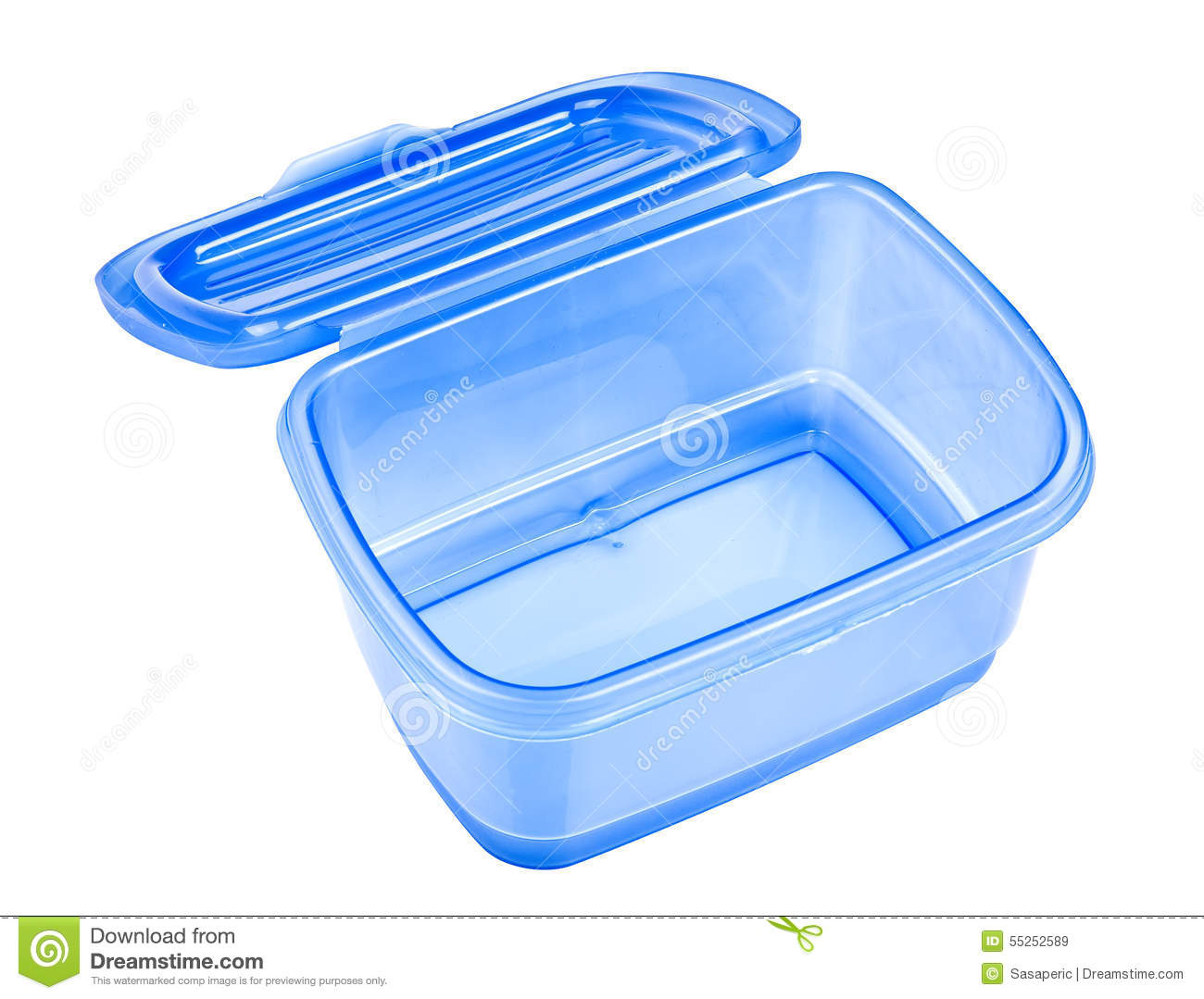 Empty Blue Lunch Box Isolated On White 