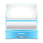Empty Blue Lunch Box On White Background Empty Blue Lunch