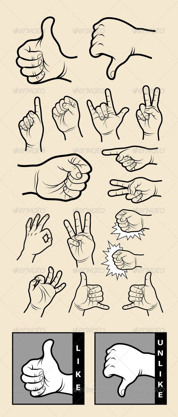 Hand Male Hand Signal Cursor Contour Divide Border Line Curve
