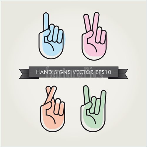 Illustration Of Hand Gestures Signals And Signs