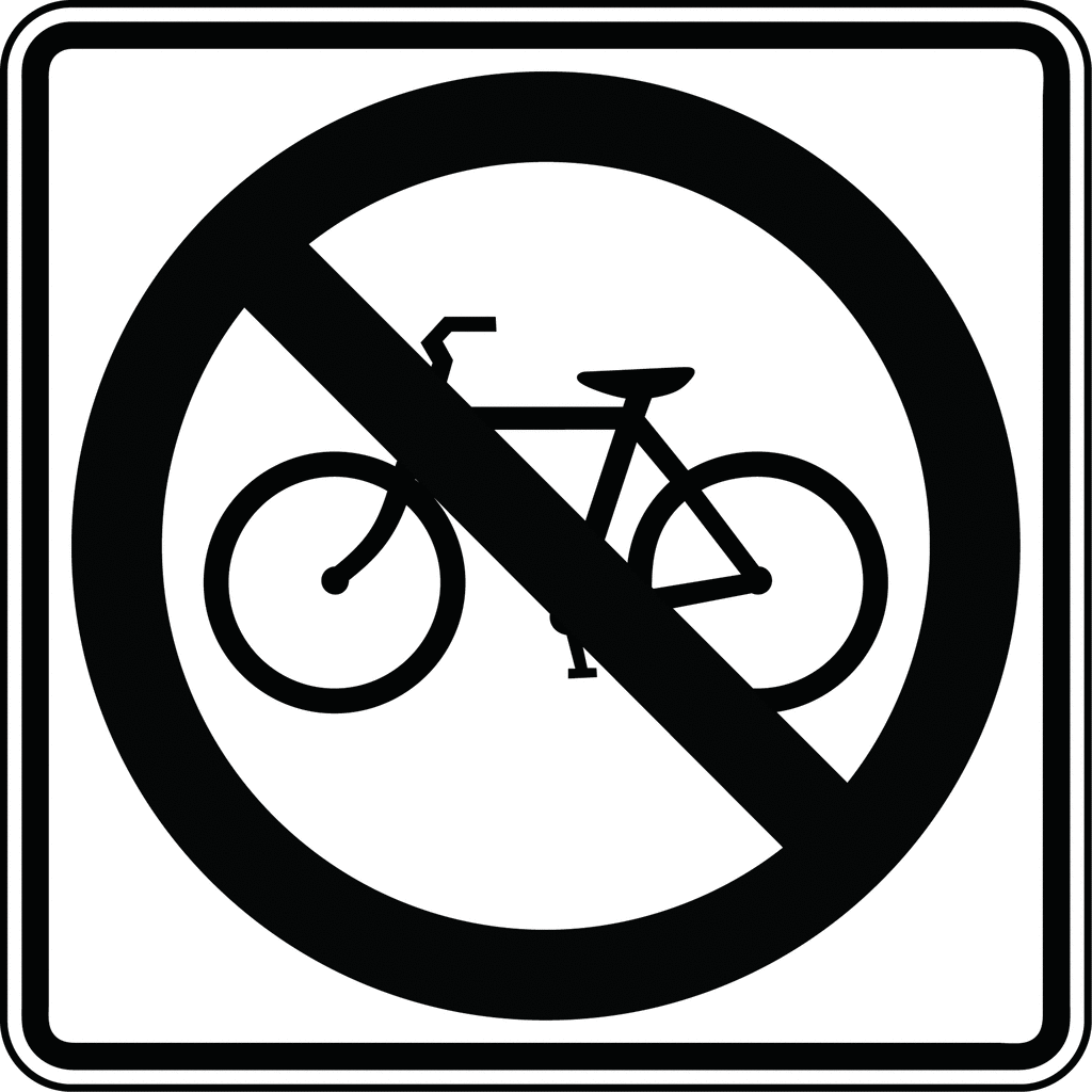 No Bicycles Black And White   Clipart Etc