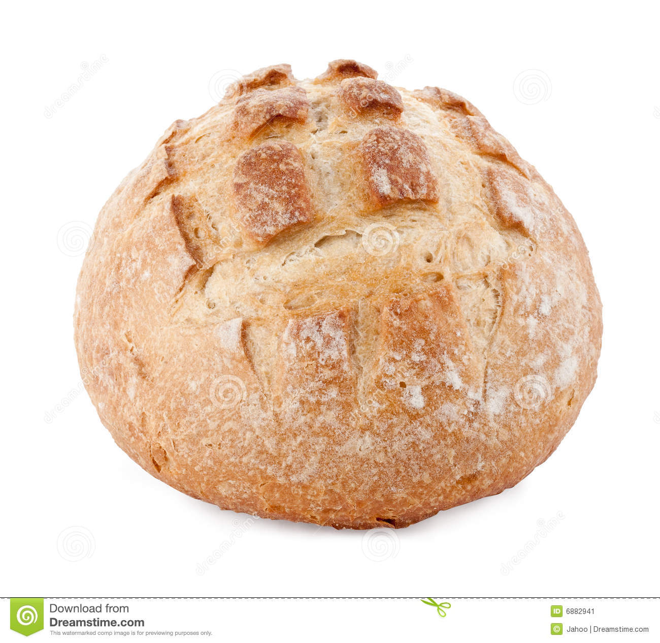 Round Italian Bread On White Stock Image   Image  6882941