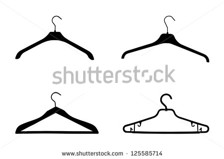 Set Of Coat Hangers Silhouette Isolated On White Background   Stock