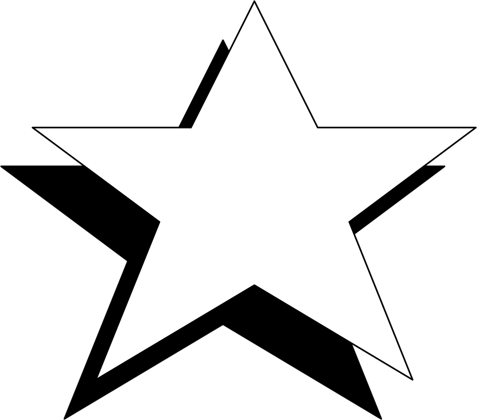 Star   Free Stock Photo   Illustration Of A White Star With A Black