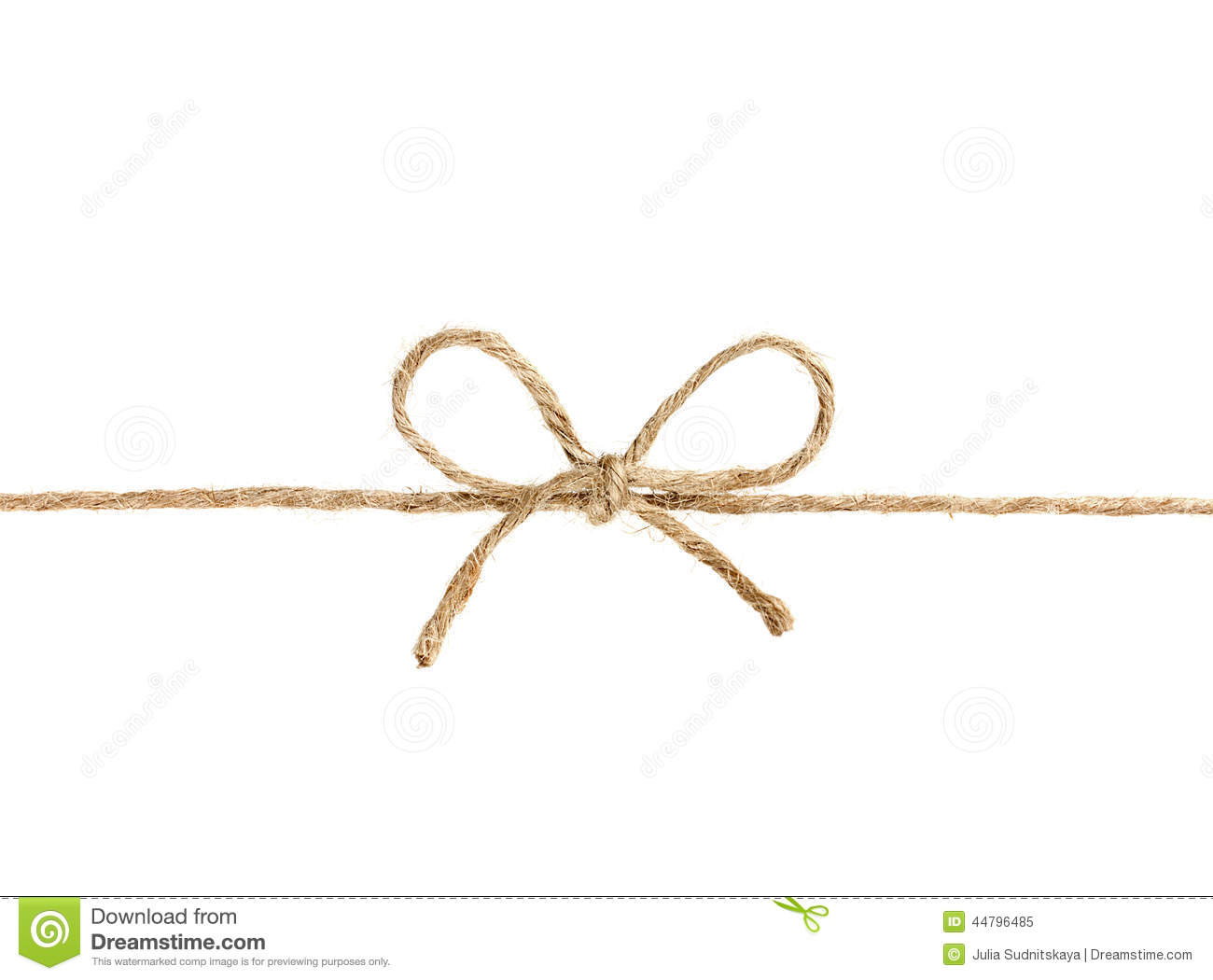 Stock Photo  String Or Twine Tied In A Bow Isolated On White
