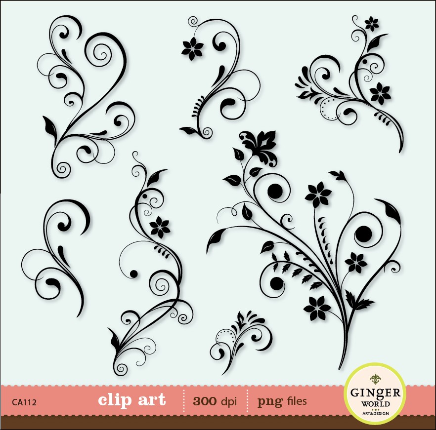 There Is 20 Embellishments Swirly Free Cliparts All Used For Free