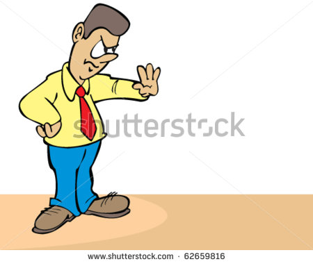 Vector Cartoon Man Holding Out Hand To Say No   Stock Vector