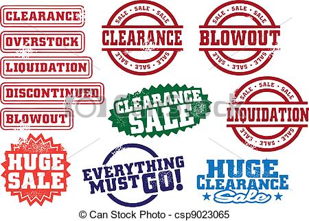 Vector   Clearance Sale Stamps   Stock Illustration Royalty Free