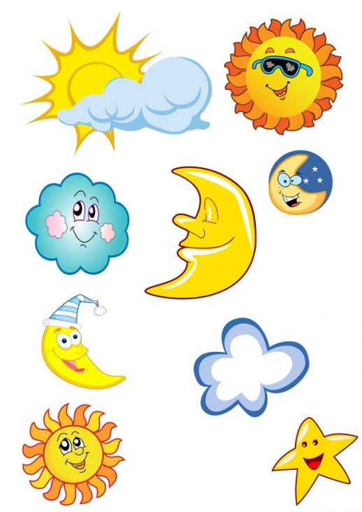 Cartoon Sun Moon Stars Vector   Ai   Free Graphics Download