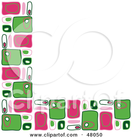Clipart Illustration Of A Retro Stationery Border Or Corner Of Pink