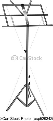 Clipart Vector Of Empty Music Stand   Empty Metal Music Stand Isolated