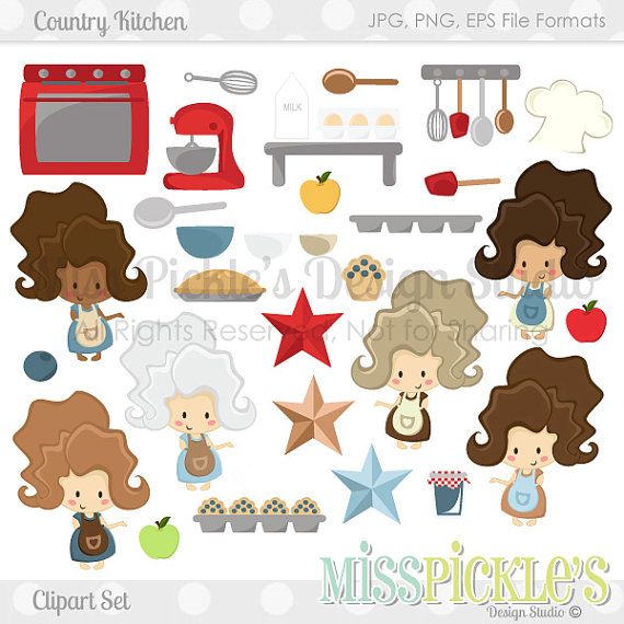 Country Kitchen Clipart Set By Misspicklesgraphics On Etsy  5 00