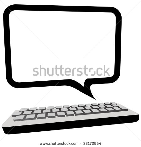 House Clipart  Computer Keyboard A Computer Monitor Above