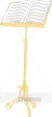 Music Stand Clip Art Set Up For A Performance A Gold Music Stand Holds
