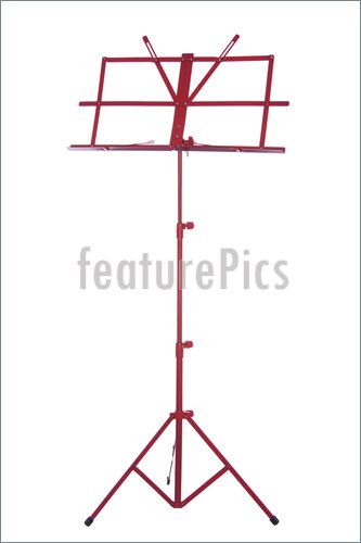 Music Stand Red Isolated On White Picture  High Resolution Picture At