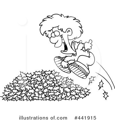 Pile Of Leaves Clip Art Black And White Clipart Illustration By