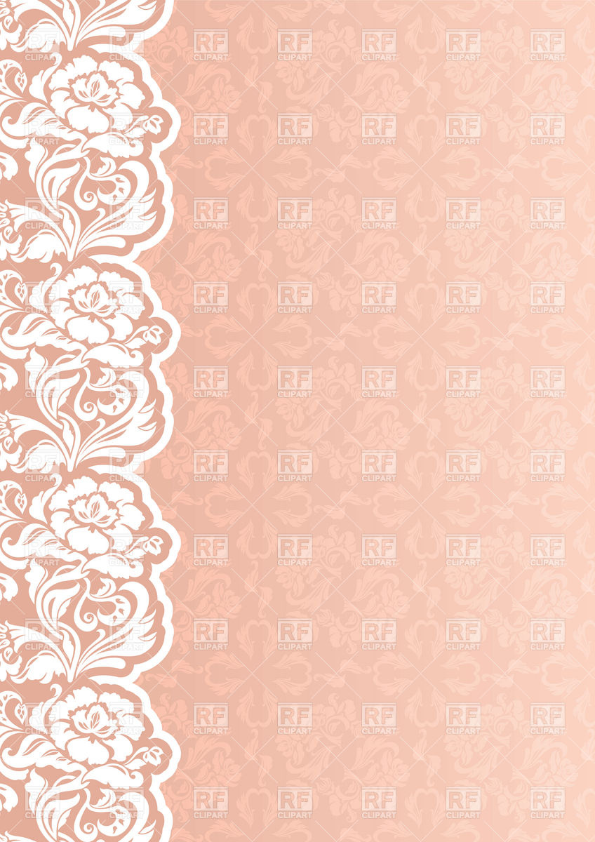 Pink Retro Wallpaper With Floral Lacy Border Download Royalty Free