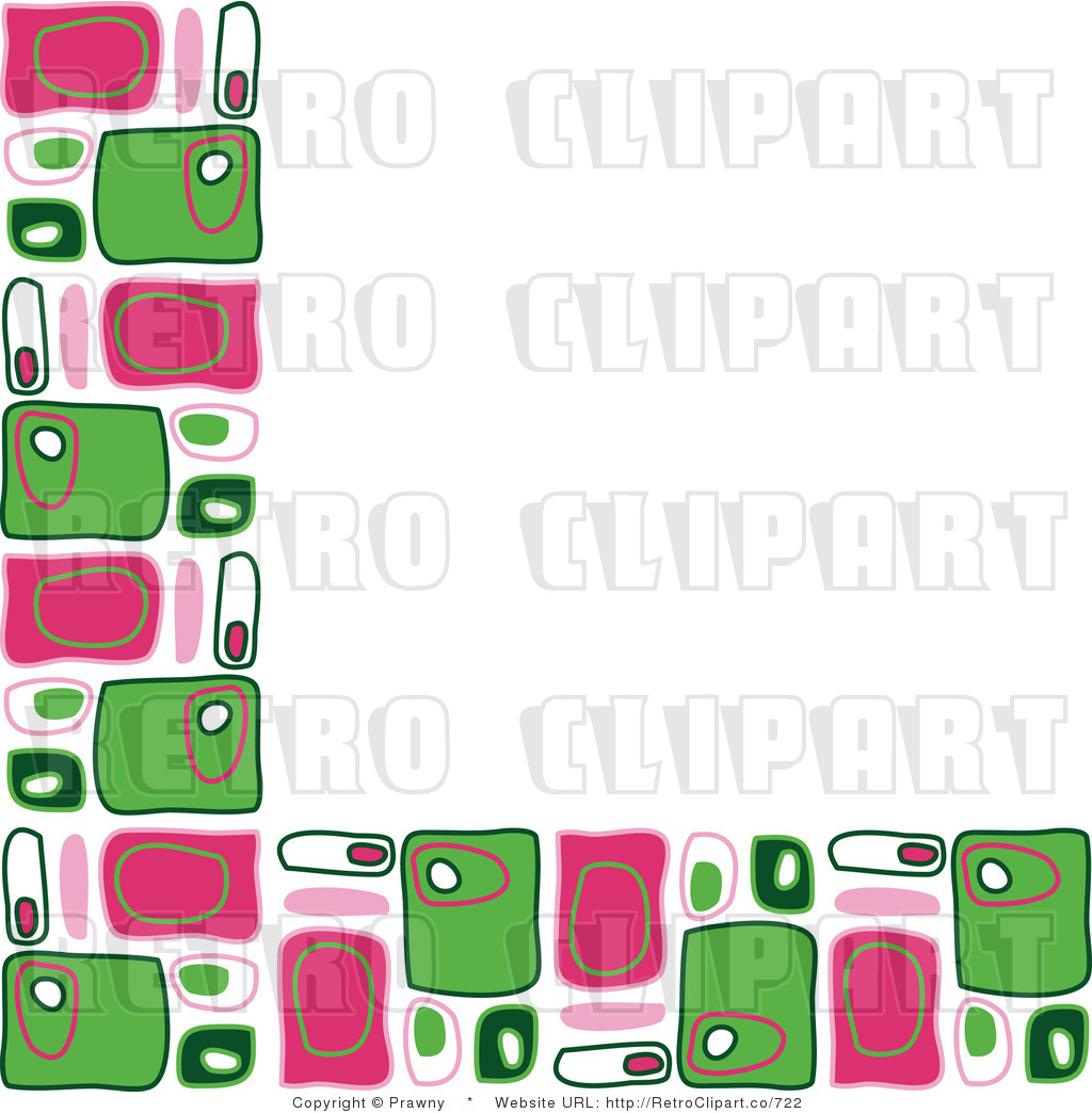 Royalty Free Retro Border Or Corner Of Pink And Green Rectangles On