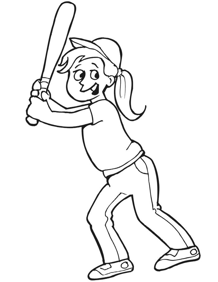 Softball Coloring Pictures   Az Coloring Pages